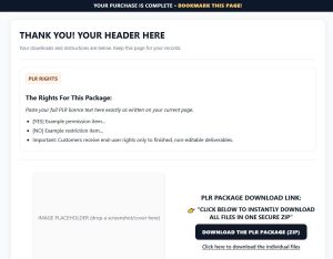 Bonus Thank You HTML PAGE